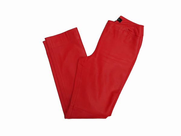 Escada - Pantaloni in pelle rossa  - Asta Vintagemania - Associazione Nazionale - Case d'Asta italiane