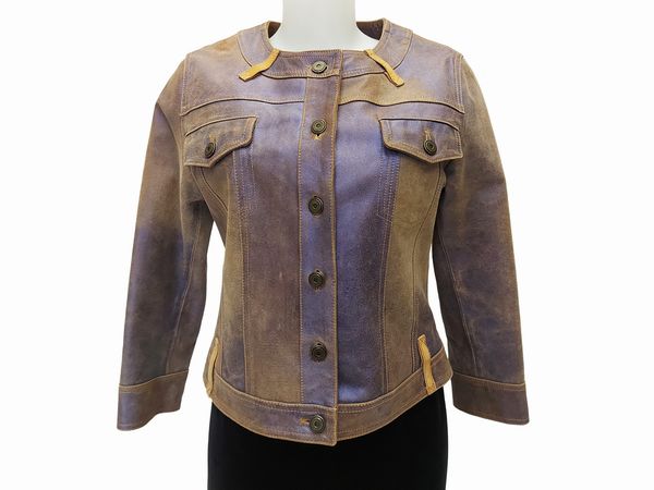 Donald J Pliner - Giubbotto in pelle metallizzata  - Asta Vintagemania - Associazione Nazionale - Case d'Asta italiane