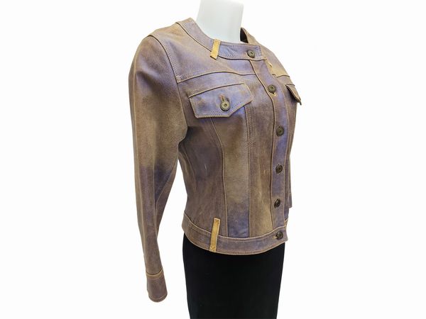 Donald J Pliner - Giubbotto in pelle metallizzata  - Asta Vintagemania - Associazione Nazionale - Case d'Asta italiane