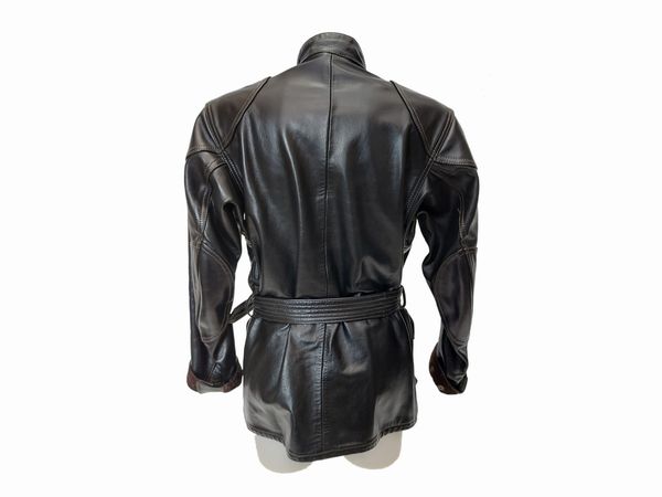 Belstaff - Giaccone in pelle nera  - Asta Vintagemania - Associazione Nazionale - Case d'Asta italiane