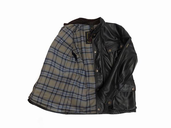 Belstaff - Giaccone in pelle nera  - Asta Vintagemania - Associazione Nazionale - Case d'Asta italiane