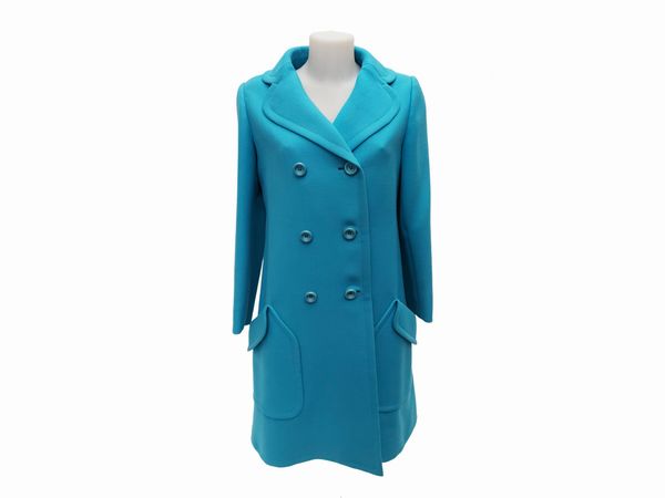 Guy Laroche - Cappottino in lana turchese  - Asta Vintagemania - Associazione Nazionale - Case d'Asta italiane