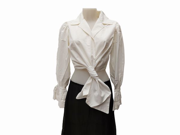 Moschino - Camicia corta in cotone bianco  - Asta Vintagemania - Associazione Nazionale - Case d'Asta italiane
