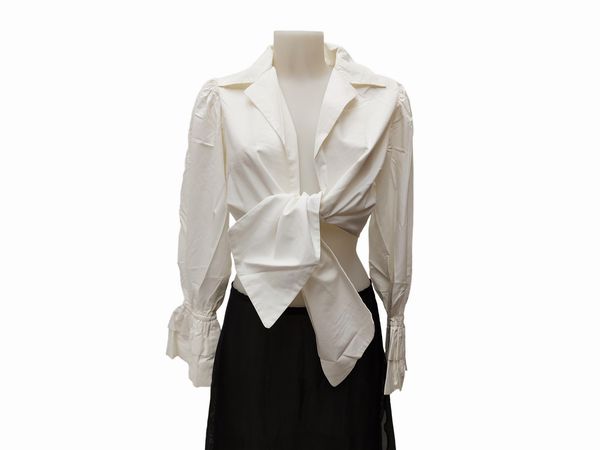 Moschino - Camicia corta in cotone bianco  - Asta Vintagemania - Associazione Nazionale - Case d'Asta italiane
