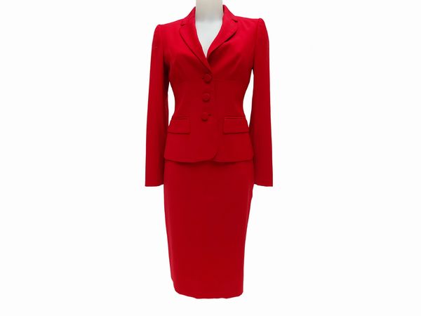 Moschino - Tailleur in lana rossa  - Asta Vintagemania - Associazione Nazionale - Case d'Asta italiane