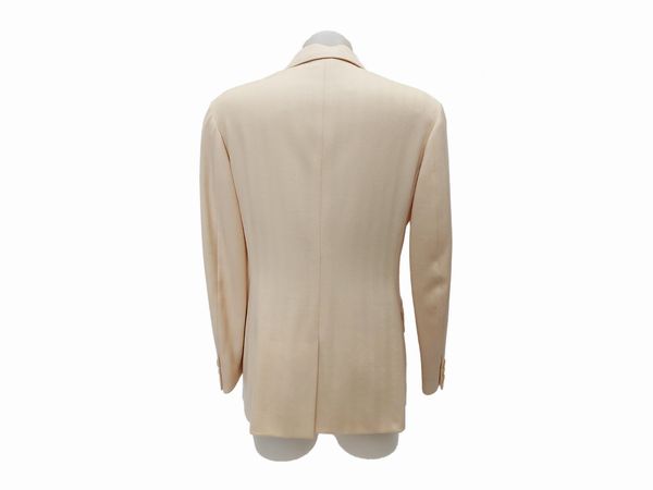 Moschino Cheap And Chic - Tailleur pantaloni in lana color panna spigato  - Asta Vintagemania - Associazione Nazionale - Case d'Asta italiane