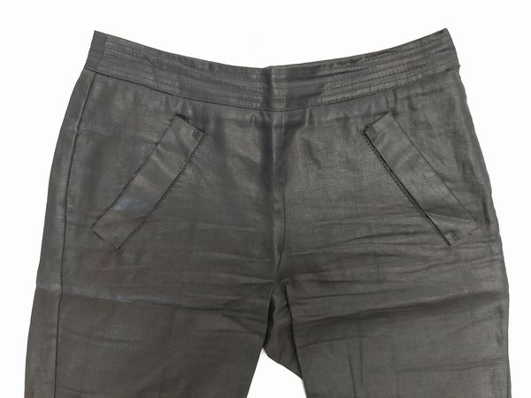 Red Valentino - Pantaloni a pinocchietto in lino nero cerato  - Asta Vintagemania - Associazione Nazionale - Case d'Asta italiane