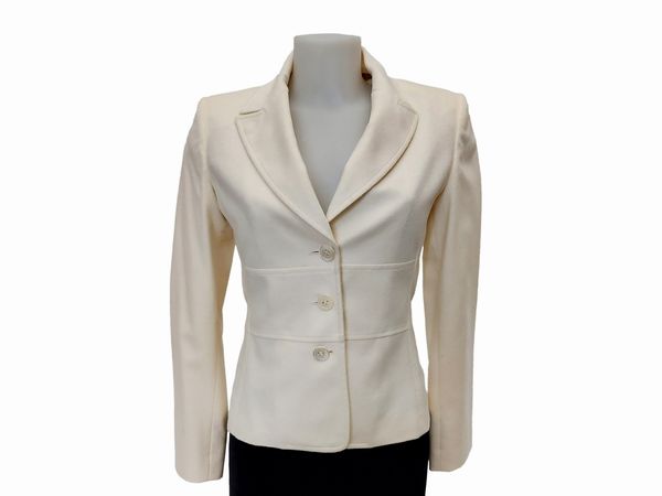 Red Valentino - Tailleur pantaloni in panno color panna  - Asta Vintagemania - Associazione Nazionale - Case d'Asta italiane