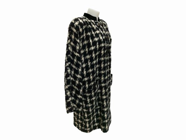 Valentino - Cappotto in lana boucl pied de poule bianco e nero  - Asta Vintagemania - Associazione Nazionale - Case d'Asta italiane