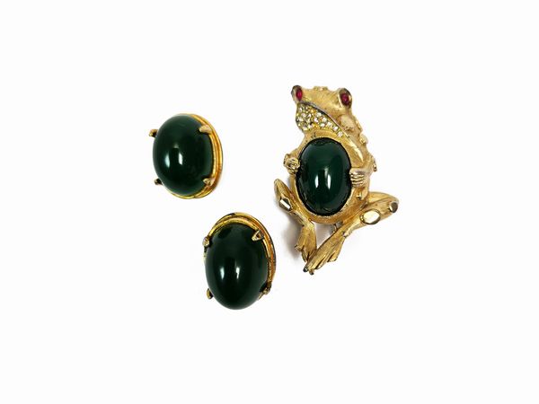 Hattie Carnegie - Demi parure Spilla animalier e Orecchini a clip  - Asta Vintagemania - Associazione Nazionale - Case d'Asta italiane