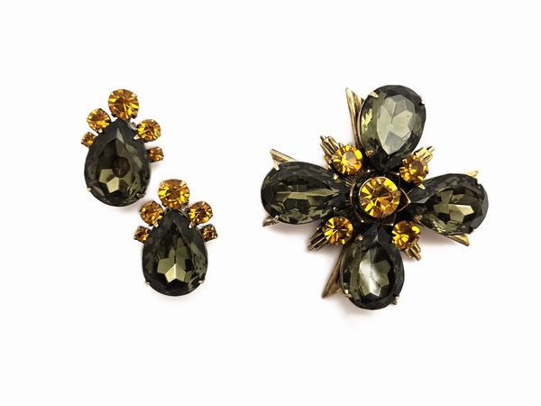 La Roco - Demi parure, spilla/pendente e orecchini a clip  - Asta Vintagemania - Associazione Nazionale - Case d'Asta italiane