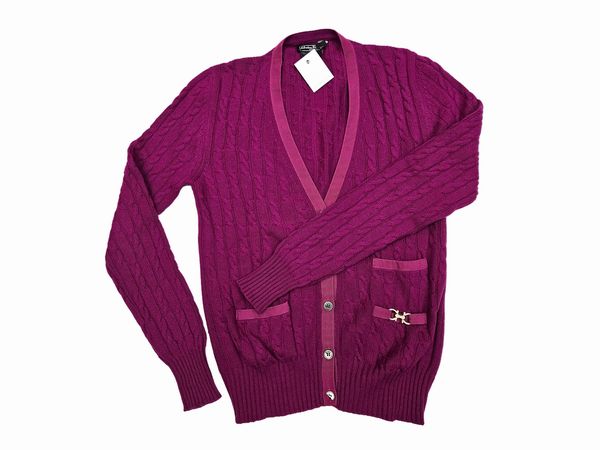 Salvatore Ferragamo - Cardigan in cashmere fucsia  - Asta Vintagemania - Associazione Nazionale - Case d'Asta italiane