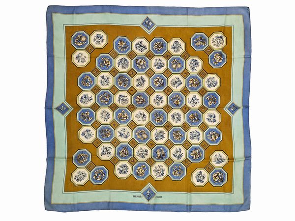 Herms - Foulard in seta Carrelage by Maurice Tranchant  - Asta Vintagemania - Associazione Nazionale - Case d'Asta italiane