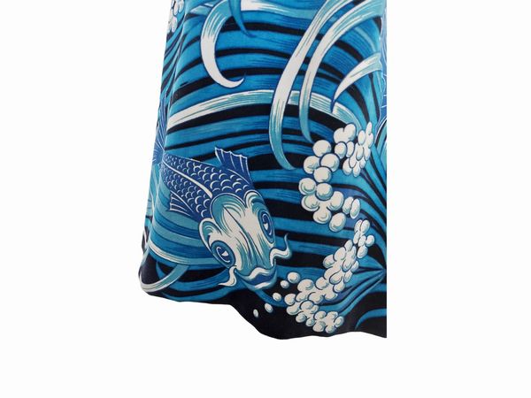 Valentino - Gonna midi in velluto a motivo marino  - Asta Vintagemania - Associazione Nazionale - Case d'Asta italiane