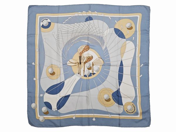 Herms - Foulard in seta Swing by Julia Abadie 1979  - Asta Vintagemania - Associazione Nazionale - Case d'Asta italiane