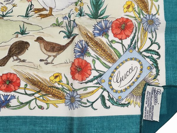 Gucci - Foulard in cotone by Vittorio Accornero  - Asta Vintagemania - Associazione Nazionale - Case d'Asta italiane