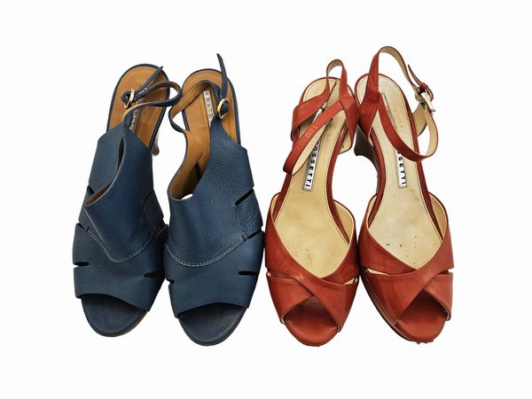 Fratelli Rossetti - Due paia di sandali in pelle  - Asta Vintagemania - Associazione Nazionale - Case d'Asta italiane