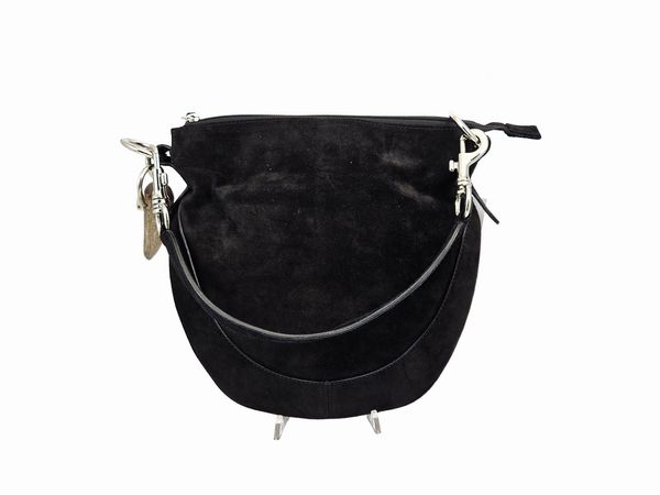 Borsa a spalla in suede nero  - Asta Vintagemania - Associazione Nazionale - Case d'Asta italiane