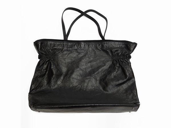 Salvatore Ferragamo - Shopper in pelle nera  - Asta Vintagemania - Associazione Nazionale - Case d'Asta italiane