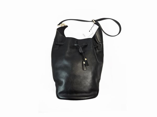 Salvatore Ferragamo - Secchiello in pelle nera  - Asta Vintagemania - Associazione Nazionale - Case d'Asta italiane