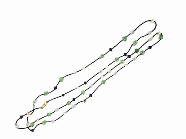 Lunga collana di pietre dure  - Asta Vintagemania - Associazione Nazionale - Case d'Asta italiane