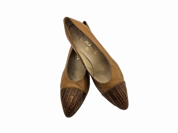 Chanel - Decollet in pelle cognac  - Asta Vintagemania - Associazione Nazionale - Case d'Asta italiane