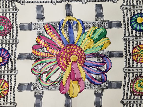 Herms - Foulard in seta Le rubans du cheval by Joachim Metz  - Asta Vintagemania - Associazione Nazionale - Case d'Asta italiane