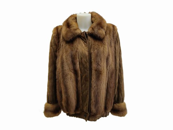 Giubbotto in suede trapuntato e pelliccia di visone  - Asta Vintagemania - Associazione Nazionale - Case d'Asta italiane