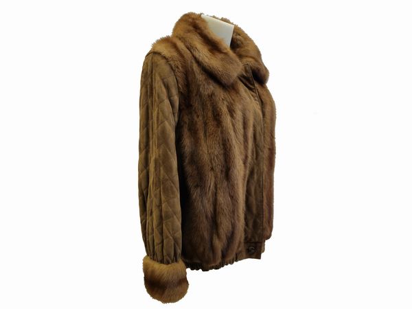Giubbotto in suede trapuntato e pelliccia di visone  - Asta Vintagemania - Associazione Nazionale - Case d'Asta italiane