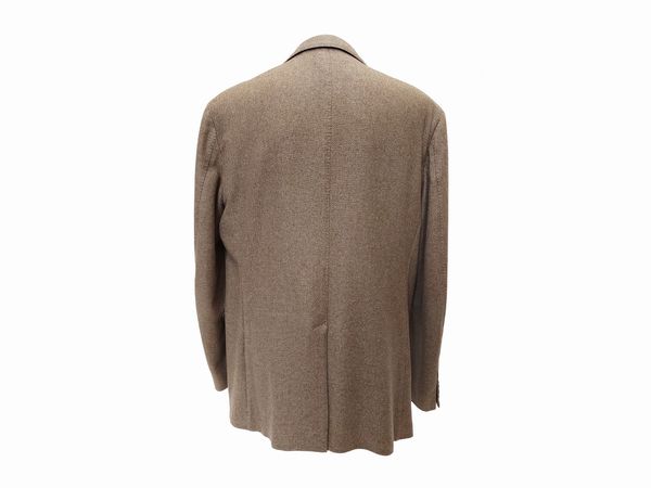 Salvatore Ferragamo - Giacca da uomo in cashmere beige  - Asta Vintagemania - Associazione Nazionale - Case d'Asta italiane