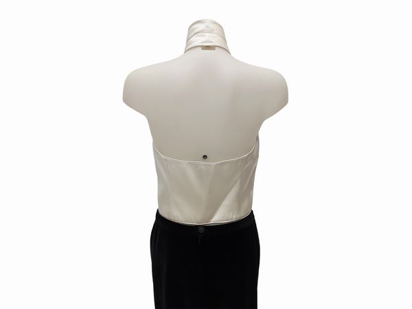 Giorgio Armani - Top in seta doppia color panna  - Asta Vintagemania - Associazione Nazionale - Case d'Asta italiane
