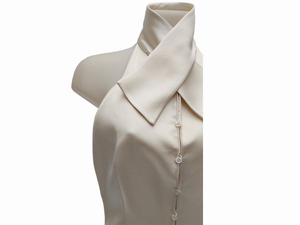 Giorgio Armani - Top in seta doppia color panna  - Asta Vintagemania - Associazione Nazionale - Case d'Asta italiane
