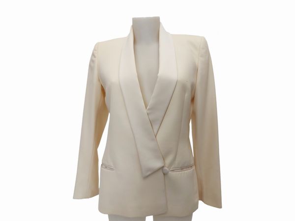 Cerruti 1881 Femme - Smoking in lana color panna  - Asta Vintagemania - Associazione Nazionale - Case d'Asta italiane