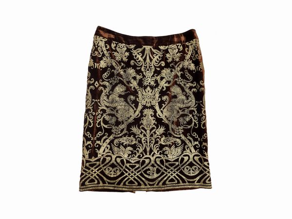 Roberto Cavalli - Gonna damascata  - Asta Vintagemania - Associazione Nazionale - Case d'Asta italiane