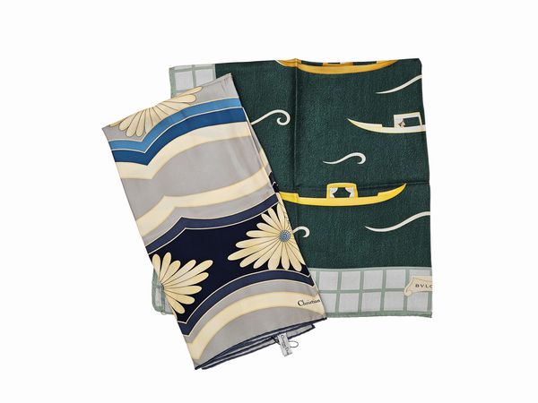 Bulgari/Dior - Due Foulard in seta  - Asta Vintagemania - Associazione Nazionale - Case d'Asta italiane