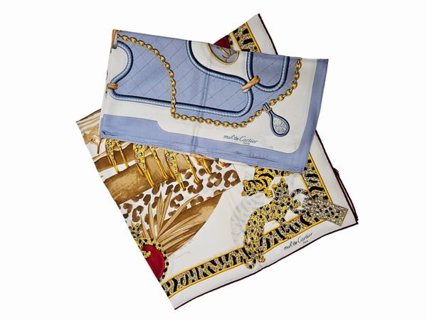 Must de Cartier - Due Foulard in seta  - Asta Vintagemania - Associazione Nazionale - Case d'Asta italiane