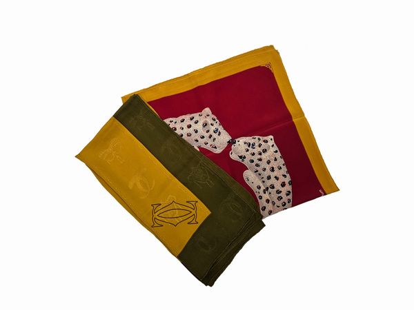 Must de Cartier - Due Foulard in seta  - Asta Vintagemania - Associazione Nazionale - Case d'Asta italiane
