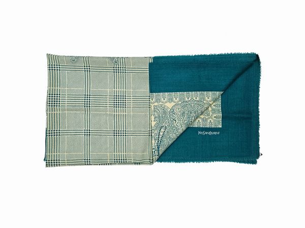 YSL - Grande foulard in lana  - Asta Vintagemania - Associazione Nazionale - Case d'Asta italiane