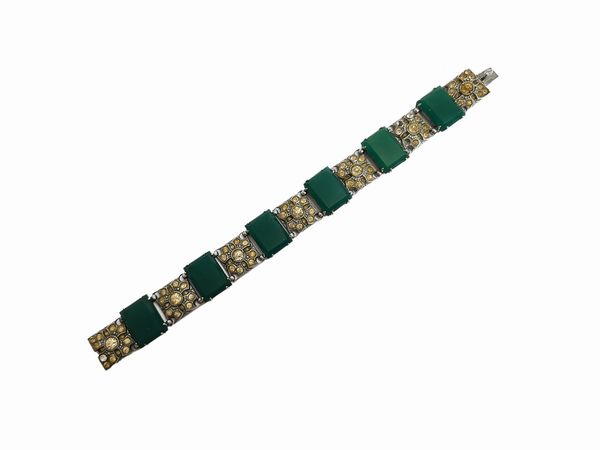 Bracciale d'epoca in metallo bianco  - Asta Vintagemania - Associazione Nazionale - Case d'Asta italiane