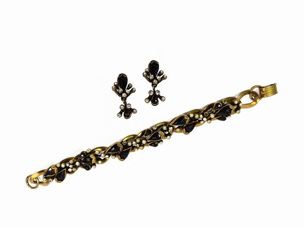 Demi parure d'epoca, bracciale e orecchini a clip  - Asta Vintagemania - Associazione Nazionale - Case d'Asta italiane