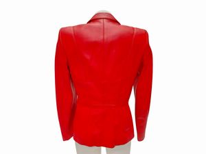 Escada - Tailleur pantaloni in nappa rossa  - Asta Vintagemania - Associazione Nazionale - Case d'Asta italiane