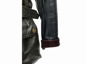 Belstaff - Giaccone in pelle nera  - Asta Vintagemania - Associazione Nazionale - Case d'Asta italiane
