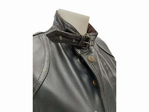 Belstaff - Giaccone in pelle nera  - Asta Vintagemania - Associazione Nazionale - Case d'Asta italiane
