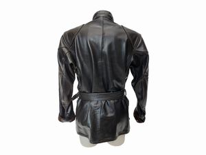 Belstaff - Giaccone in pelle nera  - Asta Vintagemania - Associazione Nazionale - Case d'Asta italiane