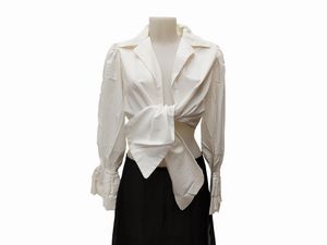Moschino - Camicia corta in cotone bianco  - Asta Vintagemania - Associazione Nazionale - Case d'Asta italiane
