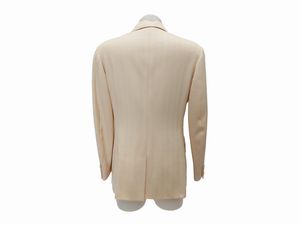 Moschino Cheap And Chic - Tailleur pantaloni in lana color panna spigato  - Asta Vintagemania - Associazione Nazionale - Case d'Asta italiane