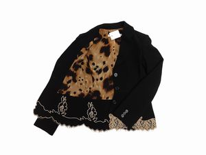 Red Valentino - Tailleur quattro pezzi in lana nera e pizzo beige  - Asta Vintagemania - Associazione Nazionale - Case d'Asta italiane