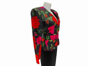Giacchina in cotone con stampa floreale e decollet en pendant  - Asta Vintagemania - Associazione Nazionale - Case d'Asta italiane
