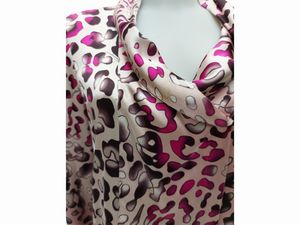 Salvatore Ferragamo - Camicia in raso di seta animalier  - Asta Vintagemania - Associazione Nazionale - Case d'Asta italiane