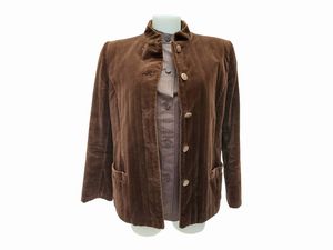 Valentino - Giaccia trapuntata in velluto marrone  - Asta Vintagemania - Associazione Nazionale - Case d'Asta italiane